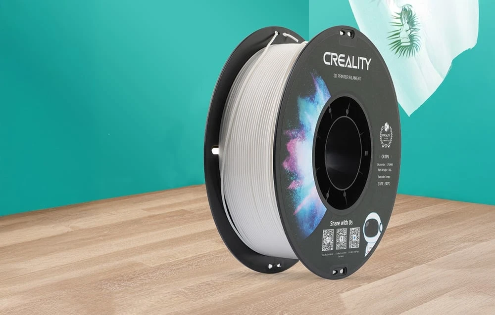 Creality CR-TPU - 1.75mm - 1kg - Baltas aprašymas - Prekės nuotrauka Creality CR-TPU - 1.75mm - 1kg - Baltas aprašymas - Prekės nuotrauka