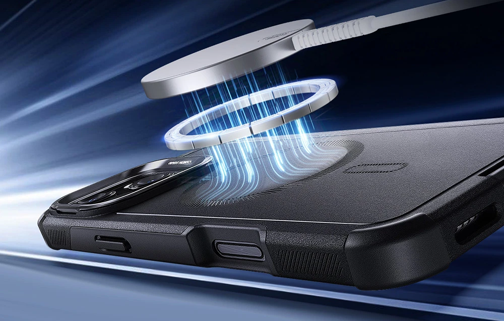 Cyber Tough (HaloLock) ESR dėklas su stovu iPhone 16 Plus (juodas) aprašymas - Prekės nuotrauka