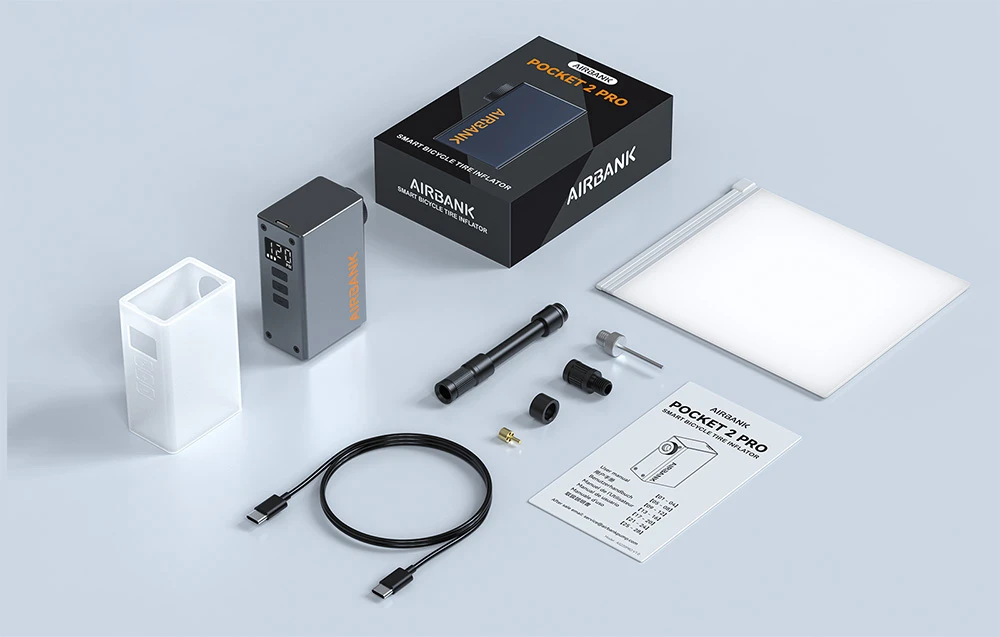 Cycplus AS220 PRO POCKET 2 PRO AIRBANK Mini Bike Pump aprašymas - Prekės nuotrauka