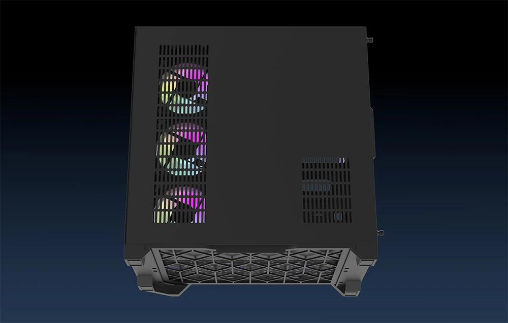 Darkflash Darflash FT418 PRO kompiuterio dėklas + 7 aRGB ventiliatoriai (juodi) aprašymas - Prekės nuotrauka