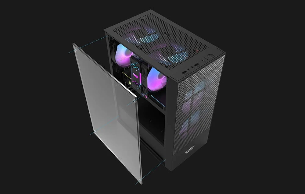 Darkflash A290 kompiuterio dėklas (juodas) aprašymas - Prekės nuotrauka Darkflash A290 kompiuterio dėklas (juodas) aprašymas - Prekės nuotrauka