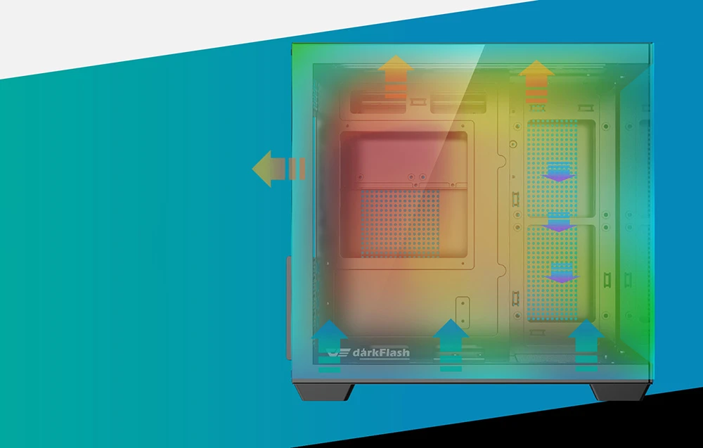 DarkFlash B275 PRO computer case (juodas) + 6 fans aprašymas - Prekės nuotrauka