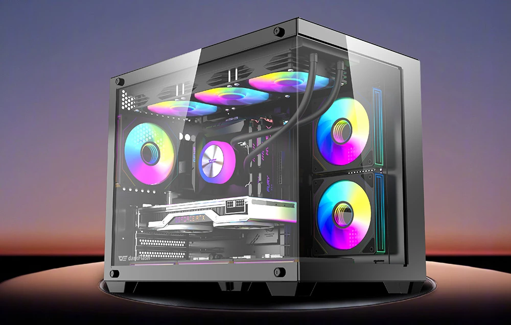 DarkFlash B275 PRO computer case (juodas) + 6 fans aprašymas - Prekės nuotrauka