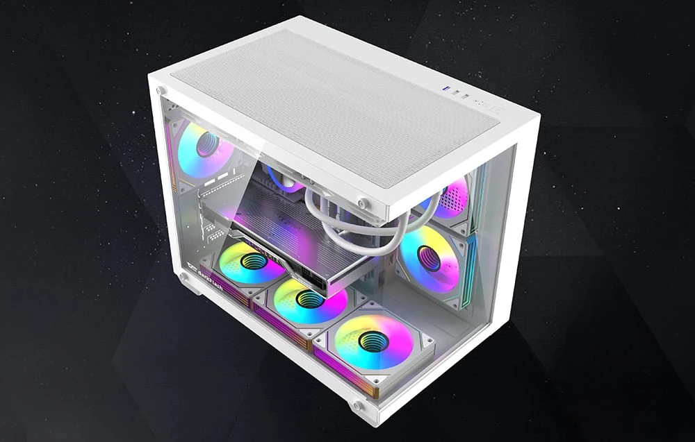 DarkFlash B275 PRO computer case (baltas) + 6 fans aprašymas - Prekės nuotrauka