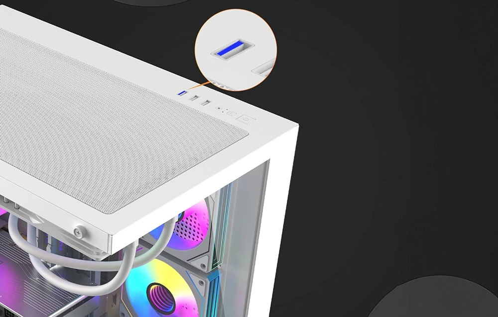 DarkFlash B275 PRO computer case (baltas) + 6 fans aprašymas - Prekės nuotrauka