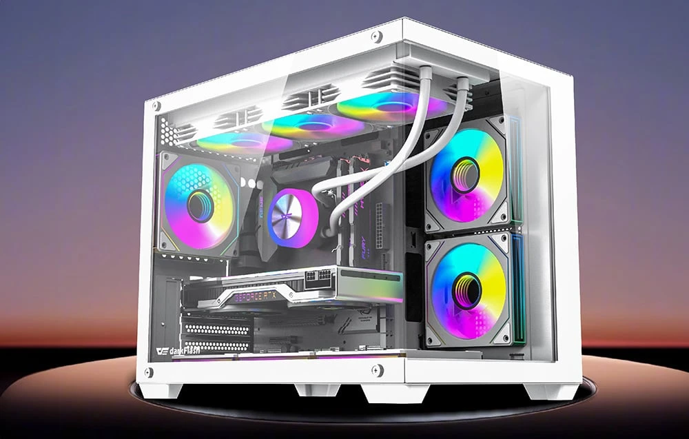 DarkFlash B275 PRO computer case (baltas) + 6 fans aprašymas - Prekės nuotrauka