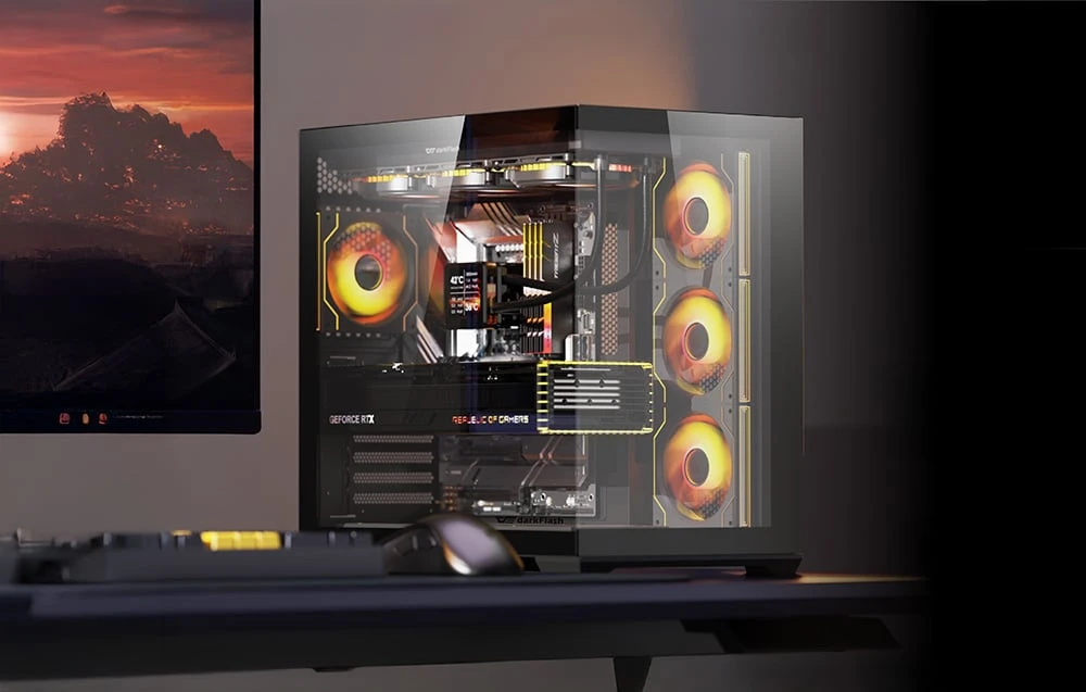 DarkFlash C280 computer case (juodas) + 7 fans aprašymas - Prekės nuotrauka