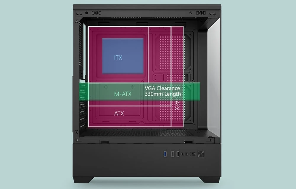 DarkFlash C365 computer case (juodas) + 5 fans aprašymas - Prekės nuotrauka