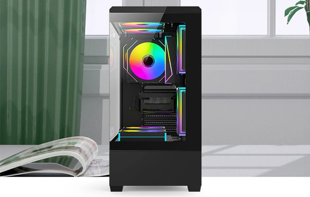 DarkFlash C365 computer case (juodas) + 5 fans aprašymas - Prekės nuotrauka