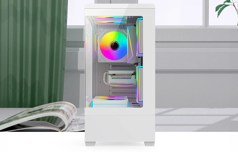 DarkFlash C365 computer case (baltas) + 5 fans aprašymas - Prekės nuotrauka