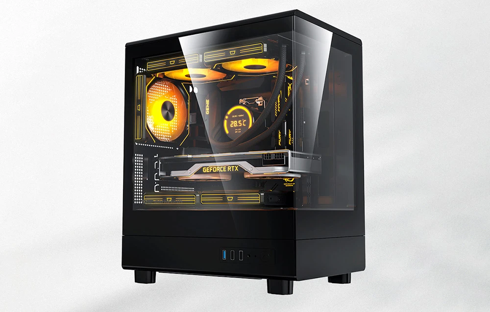 Darkflash DB330M Computer Case + 3 Fans (Juodas) aprašymas - Prekės nuotrauka