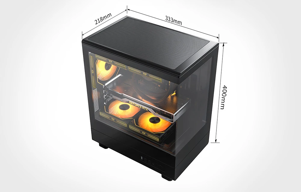 Darkflash DB330M Computer Case + 3 Fans (Juodas) aprašymas - Prekės nuotrauka
