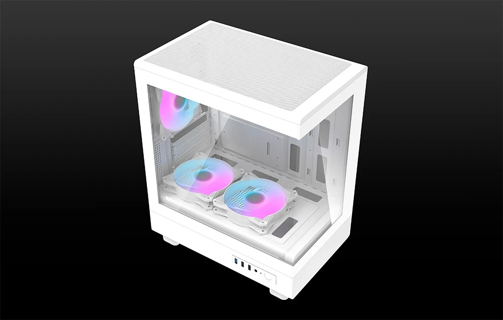 Darkflash DB330M Computer Case + 3 Fans (Baltas) aprašymas - Prekės nuotrauka