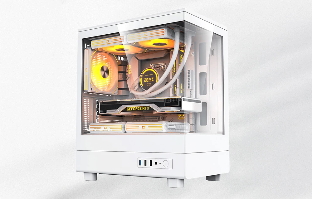 Darkflash DB330M Computer Case + 3 Fans (Baltas) aprašymas - Prekės nuotrauka