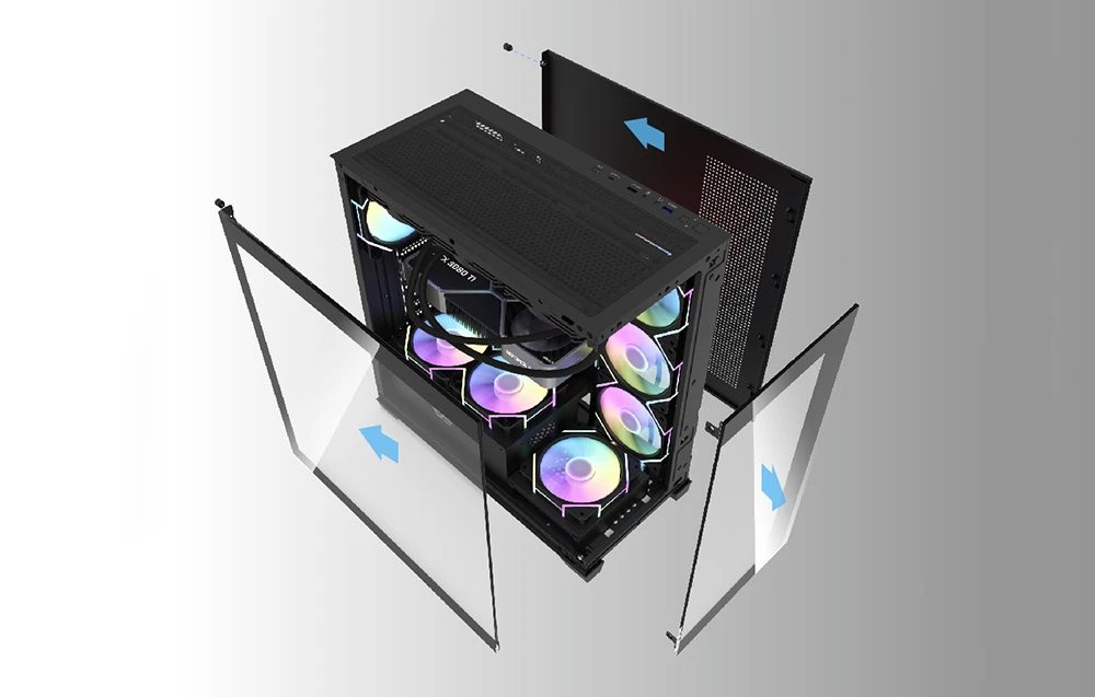 Darkflash DS900 kompiuterio dėklas (juodas) aprašymas - Prekės nuotrauka