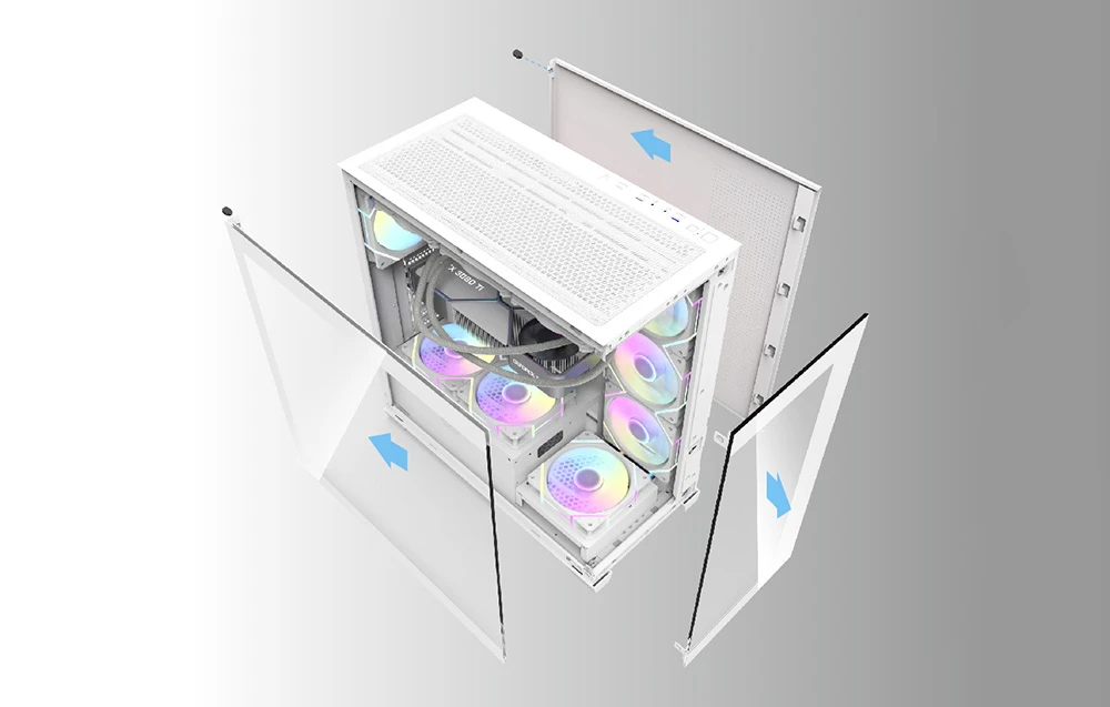 Kompiuterio dėklas Darkflash DS900 (baltas) aprašymas - Prekės nuotrauka