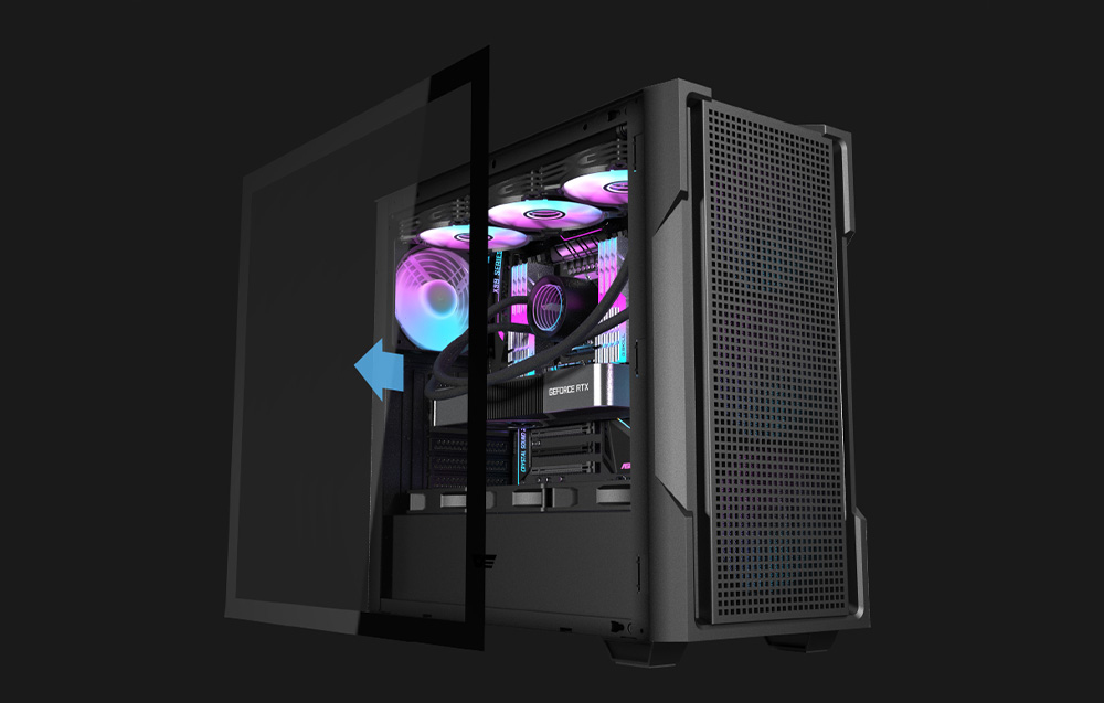 „Darkflash DS900 Mesh“ kompiuterio korpusas be ventiliatorių (juodas) aprašymas - Prekės nuotrauka