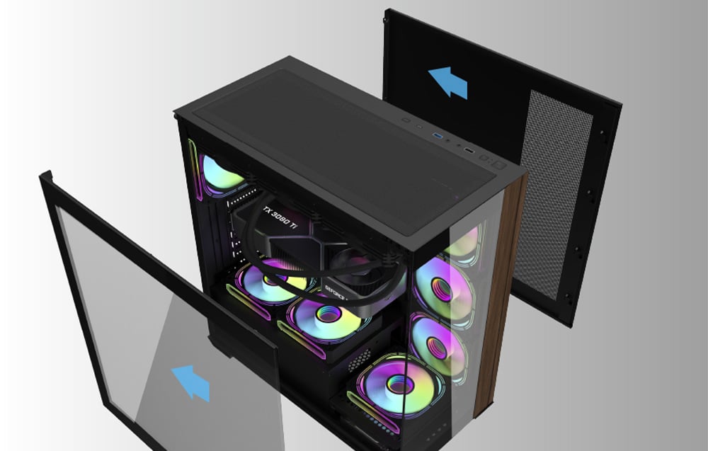 „Darkflash DS900W“ kompiuterio korpusas be ventiliatorių (baltas) aprašymas - Prekės nuotrauka „Darkflash DS900W“ kompiuterio korpusas be ventiliatorių (baltas) aprašymas - Prekės nuotrauka