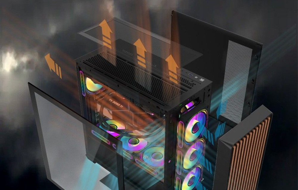 Darkflash DS900WD ATX computer case (juodas) aprašymas - Prekės nuotrauka