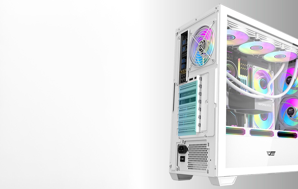„Darkflash DS900WD ATX“ kompiuterio korpusas (Baltas) + 4 ventiliatoriai aprašymas - Prekės nuotrauka „Darkflash DS900WD ATX“ kompiuterio korpusas (Baltas) + 4 ventiliatoriai aprašymas - Prekės nuotrauka