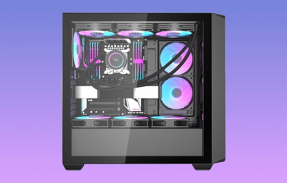 Darkflash DS900WD computer case (juodas) + 4 fans aprašymas - Prekės nuotrauka