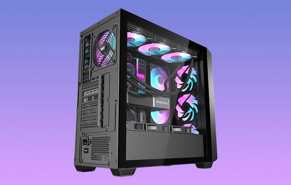 Darkflash DS900WD computer case (juodas) + 4 fans aprašymas - Prekės nuotrauka