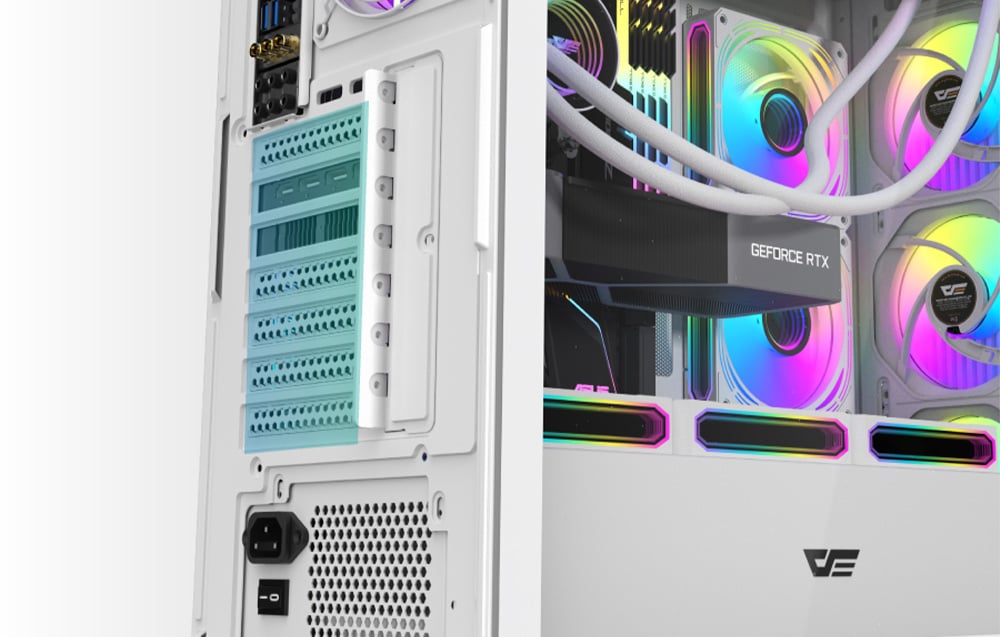 „Darkflash DS900WS“ ATX kompiuterio korpusas be ventiliatorių (baltas) aprašymas - Prekės nuotrauka