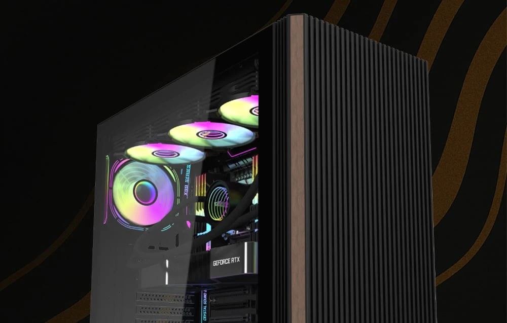 Darkflash DS900WS ATX computer case without fans (Juodas) aprašymas - Prekės nuotrauka