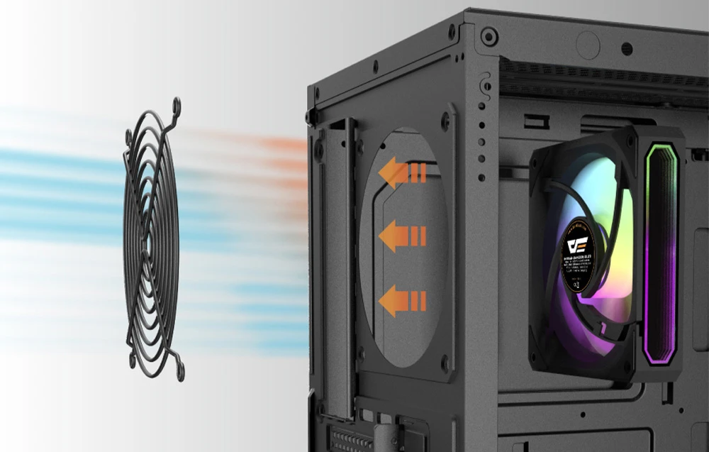 Darkflash DS900WS ATX computer case without fans (Juodas) aprašymas - Prekės nuotrauka