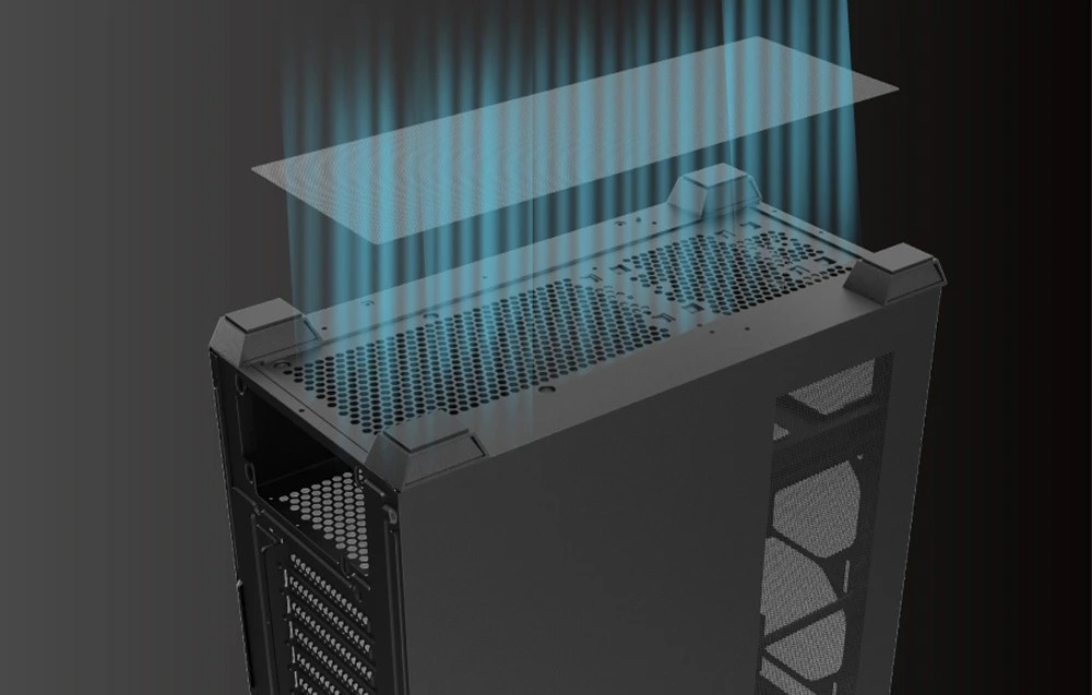 Darkflash DS900WS ATX computer case without fans (Juodas) aprašymas - Prekės nuotrauka