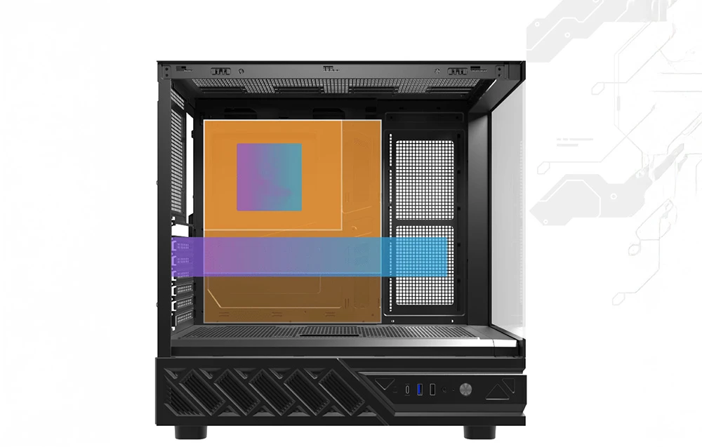 DarkFlash DS950 computer case (juodas) + 6 fans aprašymas - Prekės nuotrauka
