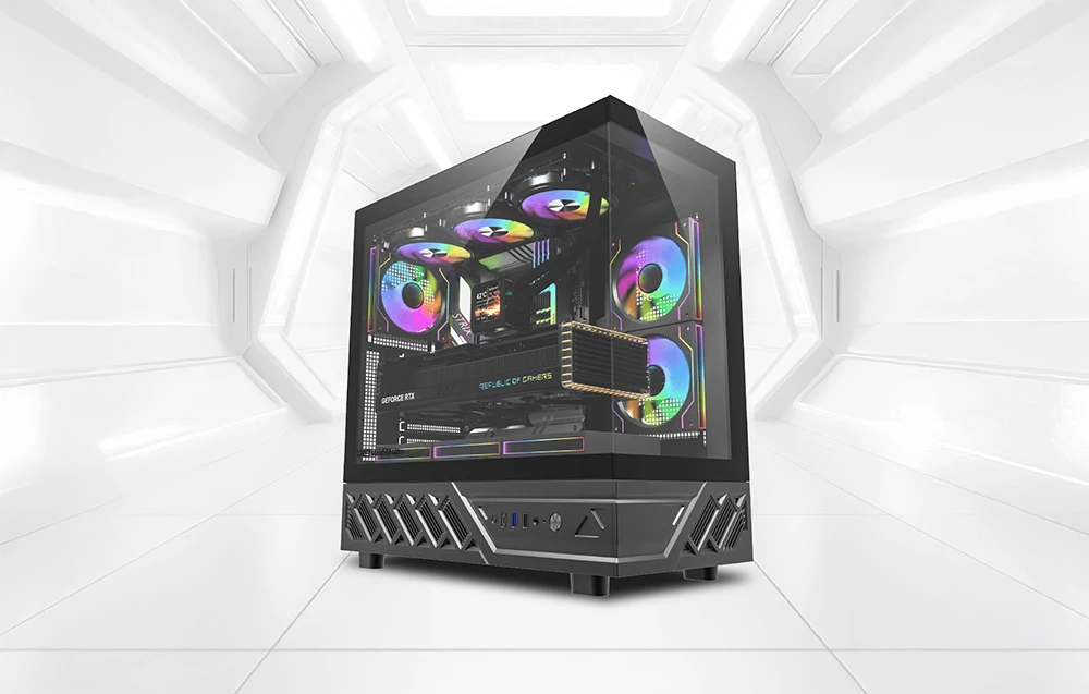 DarkFlash DS950 computer case (juodas) + 6 fans aprašymas - Prekės nuotrauka