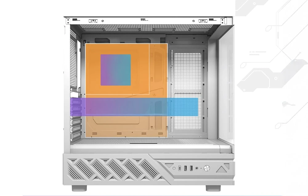 DarkFlash DS950 computer case (baltas) + 6 fans aprašymas - Prekės nuotrauka