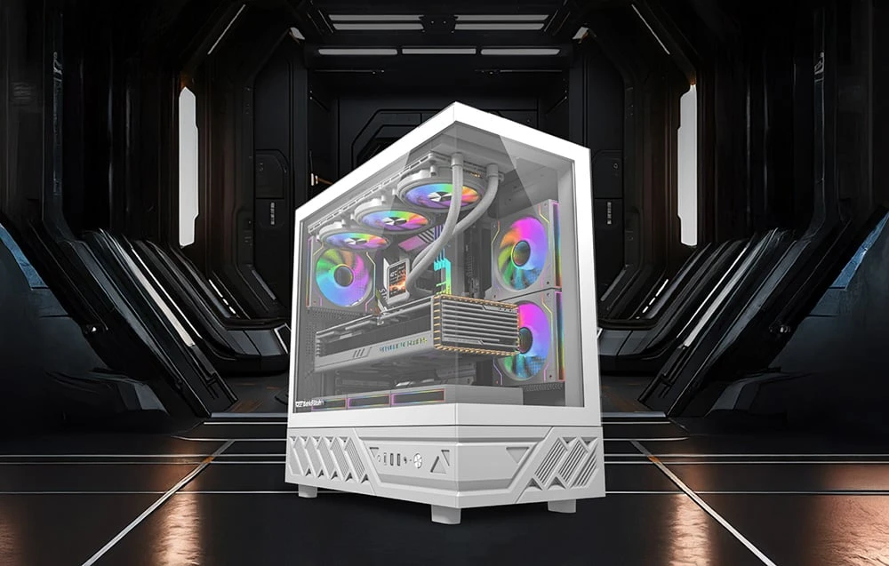 DarkFlash DS950 computer case (baltas) + 6 fans aprašymas - Prekės nuotrauka