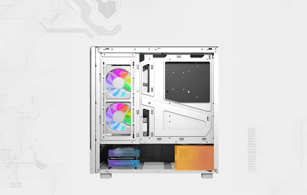 DarkFlash DS950 computer case (baltas) + 6 fans aprašymas - Prekės nuotrauka
