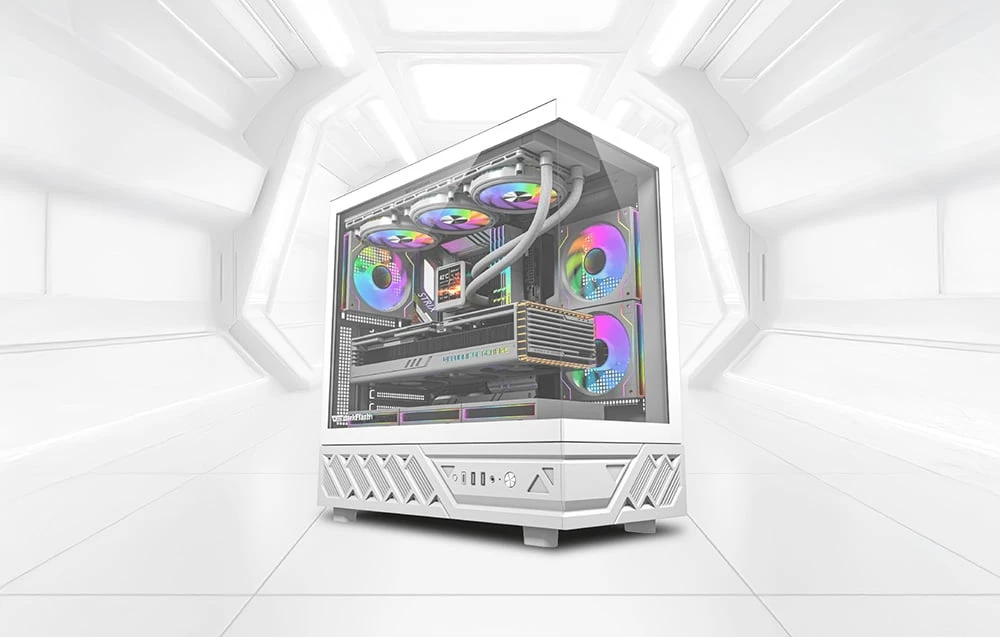DarkFlash DS950 computer case (baltas) + 6 fans aprašymas - Prekės nuotrauka