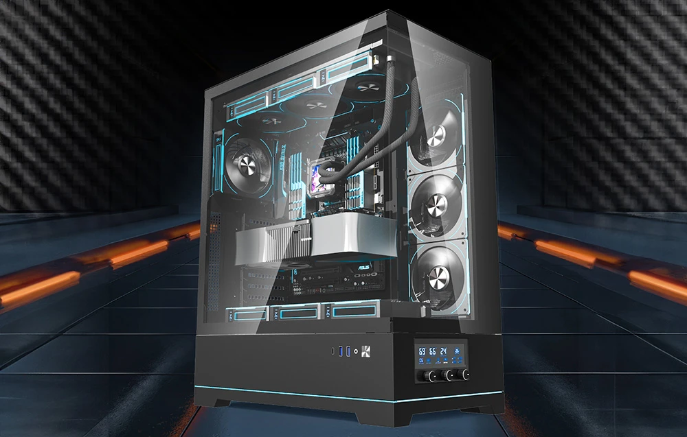 Darkflash DY451L PRO kompiuterio dėklas su ventiliatoriumi (juodas) aprašymas - Prekės nuotrauka Darkflash DY451L PRO kompiuterio dėklas su ventiliatoriumi (juodas) aprašymas - Prekės nuotrauka