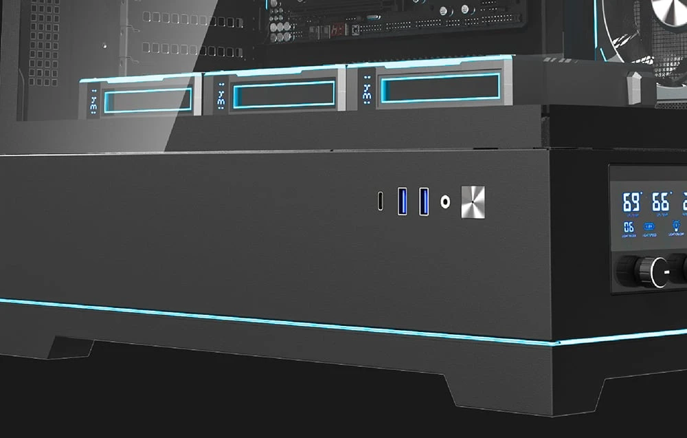 Darkflash DY451L PRO kompiuterio dėklas su ventiliatoriumi (juodas) aprašymas - Prekės nuotrauka Darkflash DY451L PRO kompiuterio dėklas su ventiliatoriumi (juodas) aprašymas - Prekės nuotrauka