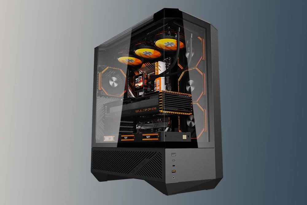 Darkflash DY460 computer case (Juodas) + 4 ARGB fans aprašymas - Prekės nuotrauka Darkflash DY460 computer case (Juodas) + 4 ARGB fans aprašymas - Prekės nuotrauka