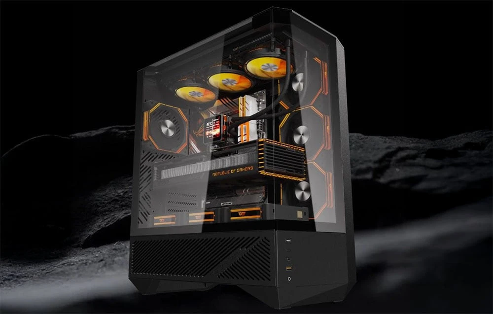 Darkflash DY460 computer case (Juodas) + 4 ARGB fans aprašymas - Prekės nuotrauka Darkflash DY460 computer case (Juodas) + 4 ARGB fans aprašymas - Prekės nuotrauka
