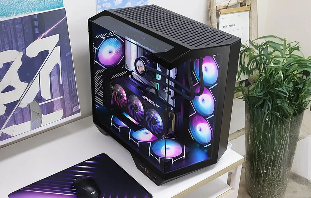Darkflash DY470 kompiuterio korpusas juodos spalvos + 4 fans + GPU bracket aprašymas - Prekės nuotrauka