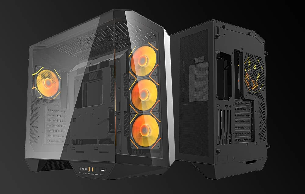 Darkflash DY470 kompiuterio korpusas juodos spalvos + 4 fans + GPU bracket aprašymas - Prekės nuotrauka