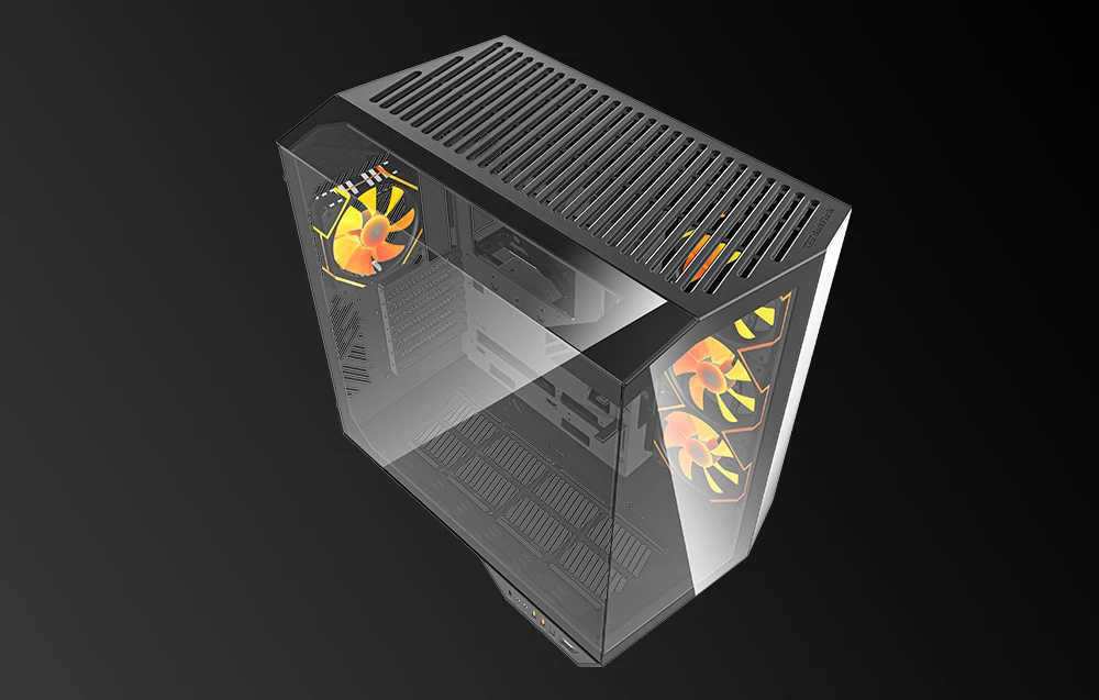 Darkflash DY470 kompiuterio korpusas juodos spalvos + 4 fans + GPU bracket aprašymas - Prekės nuotrauka