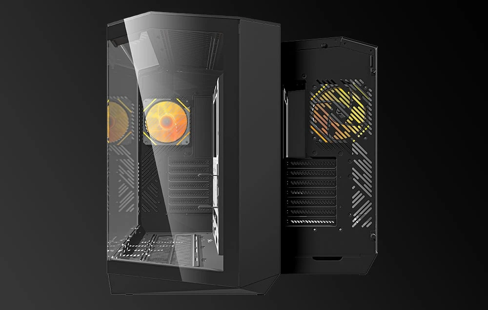 Darkflash DY470 kompiuterio korpusas juodos spalvos + 4 fans + GPU bracket aprašymas - Prekės nuotrauka