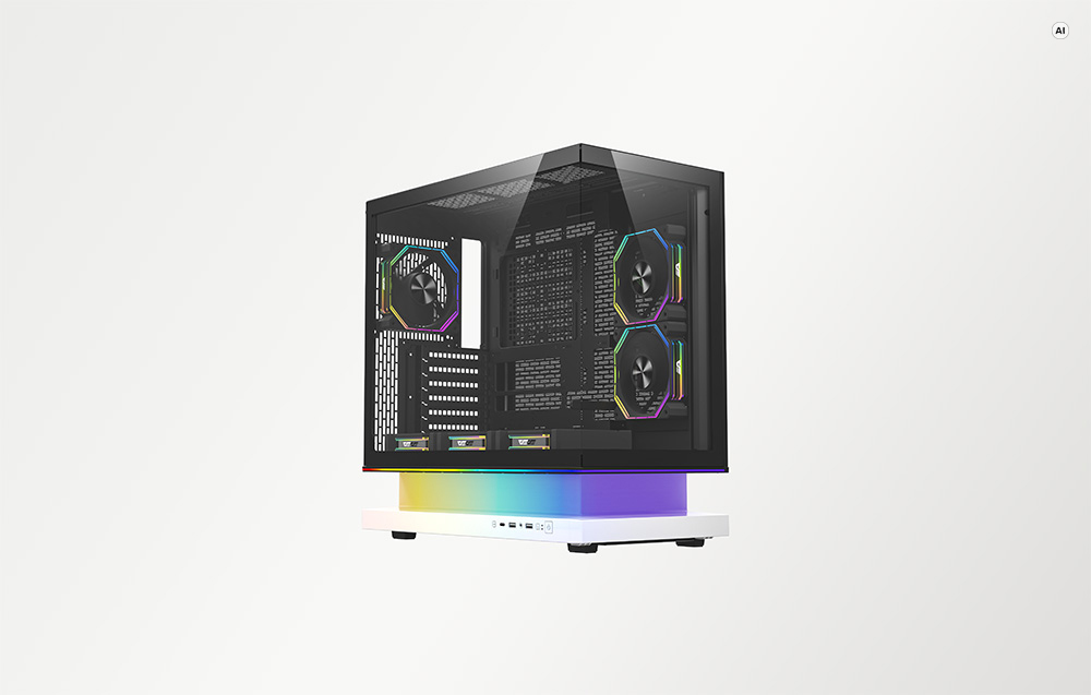 DarkFlash F1 ATX Computer Case + 6 Fans (Baltas) aprašymas - Prekės nuotrauka