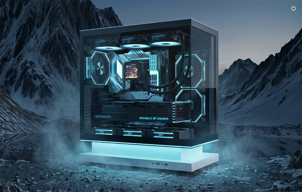 DarkFlash F1 ATX Computer Case + 6 Fans (Baltas) aprašymas - Prekės nuotrauka