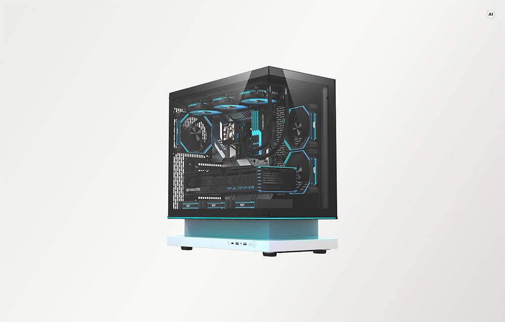 DarkFlash F1 ATX Computer Case + 6 Fans (Baltas) aprašymas - Prekės nuotrauka