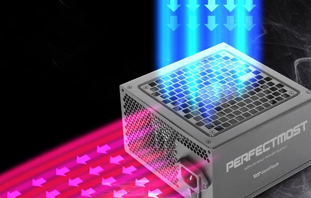 „Darkflash PMT 80 Plus Gold“ 750 W kompiuterio maitinimo šaltinis aprašymas - Prekės nuotrauka