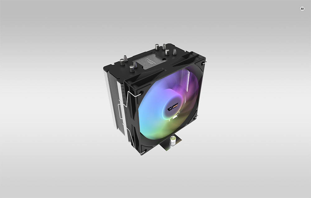 Procesoriaus Aušintuvas - DarkFlash S31 ARGB Juodas 120 × 120 × 25 mm 800–1 800 Aps./min. Hidroguolių Ventiliatorius Intel LGA 1851/1700/12XX/115X AMD AM5/AM4 Lizdams Juodas aprašymas - Prekės nuotrauka