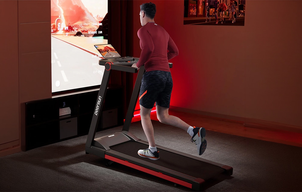 DeerRun A1 Pro Foldable Electric Treadmill (Juodas and Raudona) aprašymas - Prekės nuotrauka